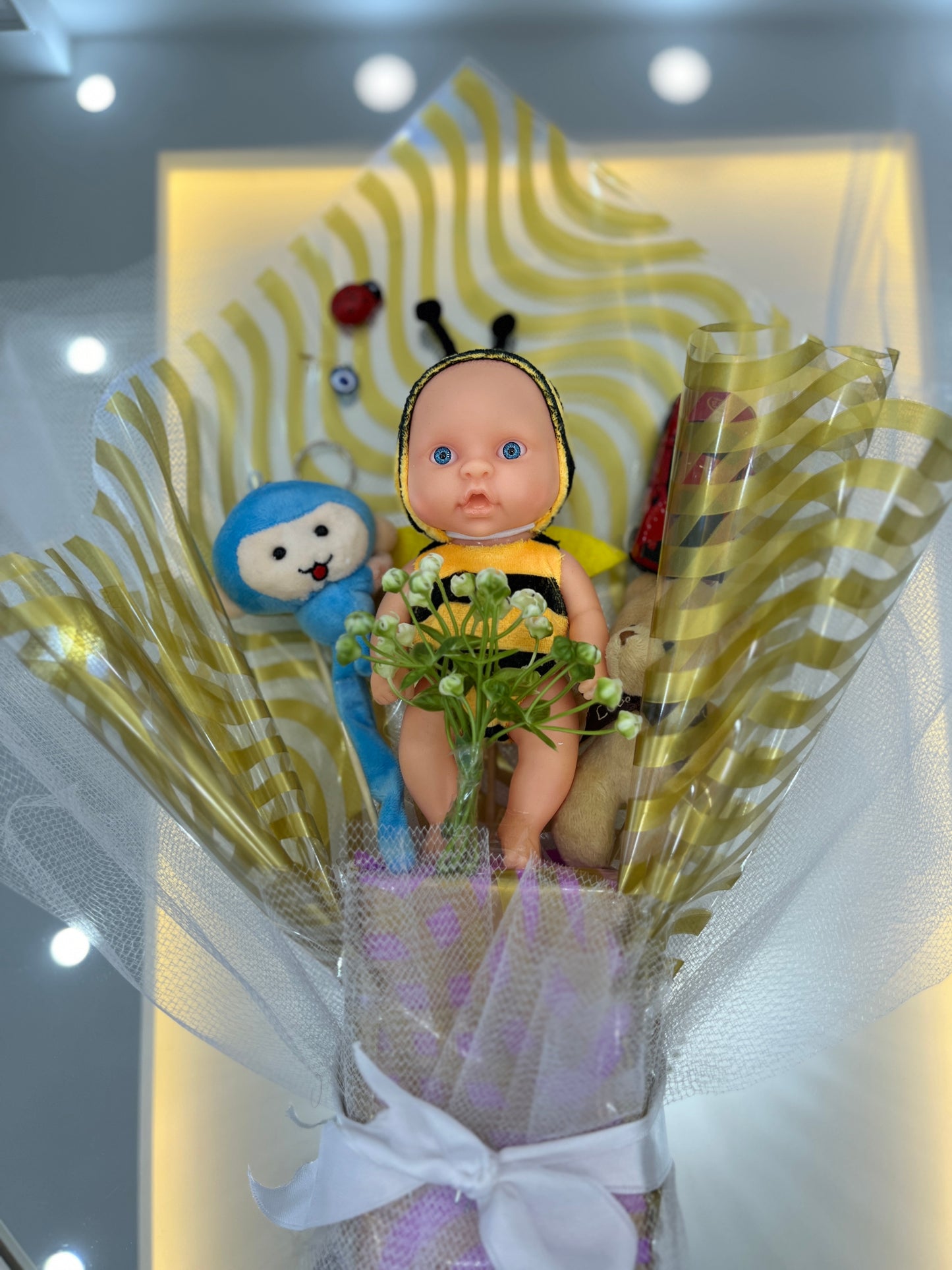 🧸👶 Sevimli Bebek ve Peluş Buketi – Özel ve Anlamlı Hediye! 🎁💜