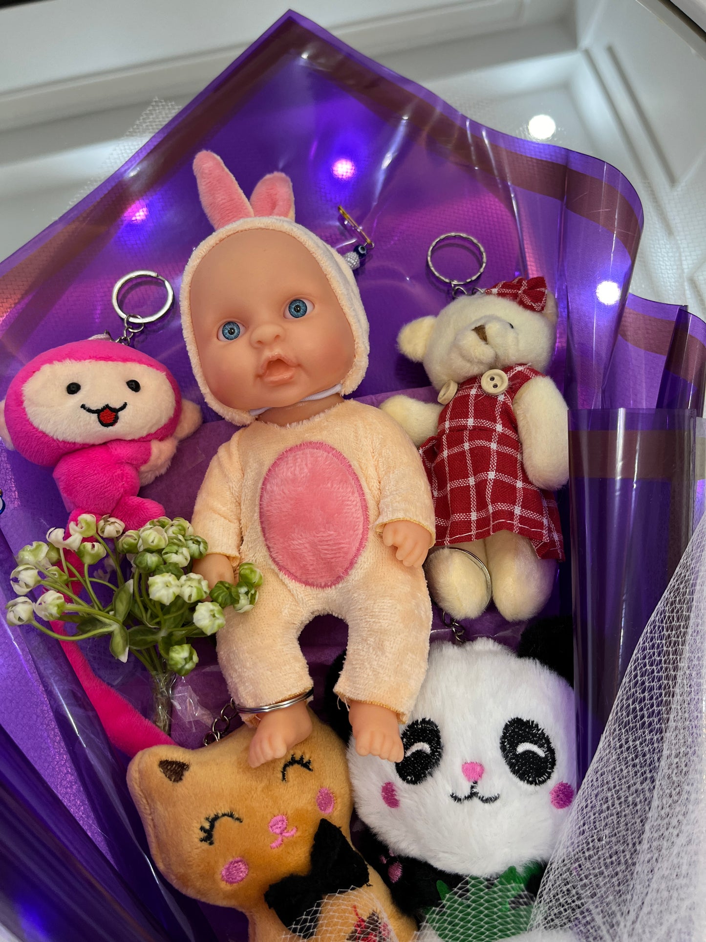 🧸👶 Sevimli Bebek ve Peluş Buketi – Özel ve Anlamlı Hediye! 🎁💜