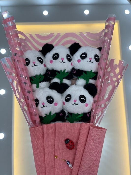 🐼🎁 Sevimli 5’li Panda Buketi – Tatlı Bir Sürpriz! 💖